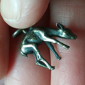 Sterling James Avery Grazing Fawn Charm (Retired)